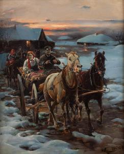 KONARSKI Jan 1850-1918,Evening ride,Desa Unicum PL 2024-01-30