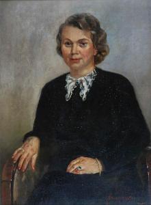 KONARZEWSKI Ludwik 1919-1989,Portret kobiety,1947,Rempex PL 2008-12-17
