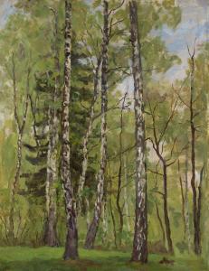 KONCHALOVSKY Piotr Petrovich 1876-1956,Birch Trees in Spring,1955,MacDougall's GB 2023-06-21
