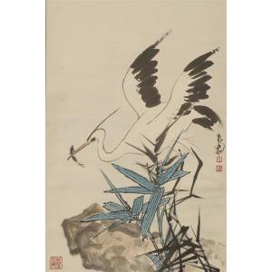 KONG Wu Yong,watercolor hanging scroll,Ripley Auctions US 2012-02-25