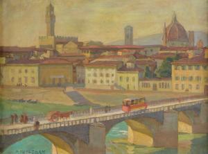 KONGSBAK Albert,Veduta di Firenze da San Nicolò,1924,Galleria Pananti Casa d'Aste 2021-03-26