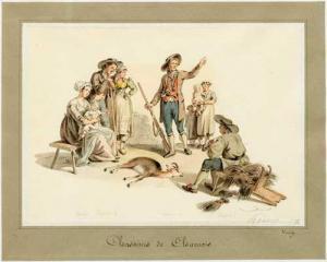 KONIG Franz Niklaus 1765-1832,Chasseurs de Chamois,Galerie Koller CH 2022-04-01