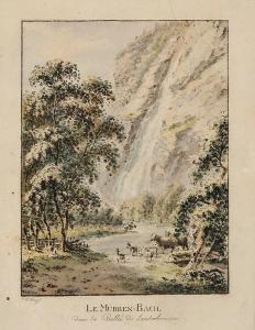 KONIG Franz Niklaus 1765-1832,Le Mürren-Bach dans la Vallée de Lauterbrunnen,Fischer CH 2014-11-26