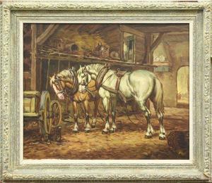 KONING J 1700-1700,Horses in a Stable,Clars Auction Gallery US 2009-10-10