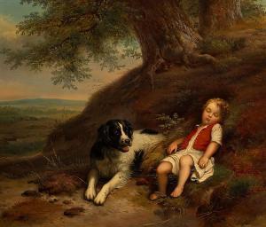 KONINGH Sophia,Resting boy with his dog in a landscape,2010,AAG - Art & Antiques Group 2017-06-26