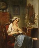 KONINGSVELD van Jacobus 1824-1866,A szerelmeslevél,1852,Nagyhazi galeria HU 2005-05-24