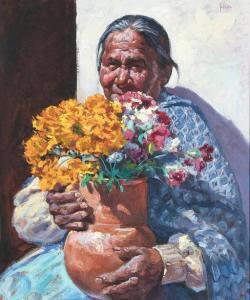 KONIS BEN 1924-2006,Lady of the Flowers,Santa Fe Art Auction US 2020-11-14