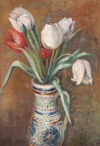 KONNERTH HERMANN 1881-1956,Vase with Tulips,1938,Artmark RO 2023-11-15