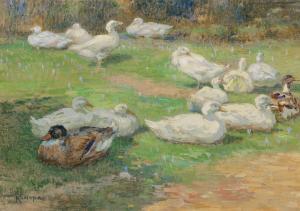 KONOPA Rudolf 1864-1938,Ducks in a meadow,Palais Dorotheum AT 2022-04-20