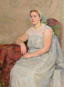 KONSTANTINOVICH Ruskevich Vecheslav 1947,'Helga, The Artist's Wife',Morgan O'Driscoll IE 2013-10-21