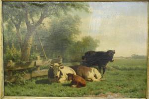 KOOIMAN Willem 1892,Weidelandschap met koeien bij een hek,Venduehuis NL 2010-09-01