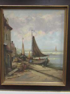 KOOLEN Harrie 1920-1995,Fishing Boats by the Harbour,Cheffins GB 2022-01-13
