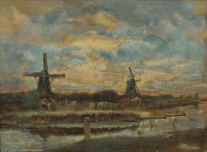 KOOREMAN Dirk Leonardus 1858,Wind Mill Scene,19th century,Clars Auction Gallery US 2019-12-14