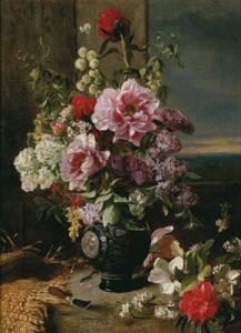 KOPP Mathilde 1836,Large Decorative Still Life with Peonies and Lilac,Palais Dorotheum AT 2009-05-25