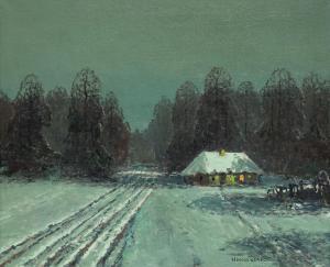 KORECKI Wiktor 1890-1980,Chata zimą,Sopocki Dom Aukcjny PL 2024-02-21