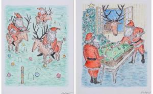KOREN Edward B 1935,Christmas Santas,Barridoff Auctions US 2016-05-05