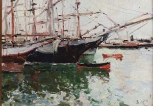 Korenev Novorossiiskii Viacheslav 1868-1928,Boats in a harbour,Christie's GB 2007-05-24