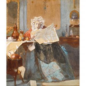 KORFF Alexander H. Bakker 1824-1882,Die Morgenlektüre,Dobiaschofsky CH 2018-11-10