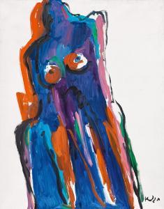 KORNBERGER Alfred 1933-2002,Blau-violetter Akt auf Weiss,1998,im Kinsky Auktionshaus AT 2017-03-01
