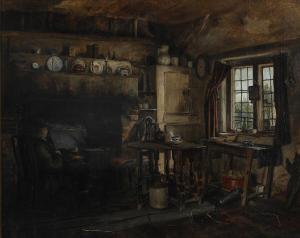 KORNERUP Jacob,Interior from a larger kitchen, with a gentleman b,1880,Bruun Rasmussen 2023-10-23