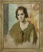 KORNHAUSER David E 1900-1900,Portrait of a lady wearing a green dress,1922,Christie's GB 2011-02-08