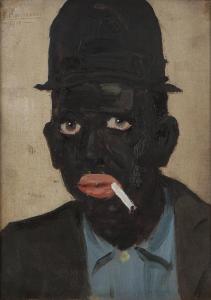 KORNHAUSER David E 1900-1900,Portrait of Charles E. Mack in blackface smokin,John Moran Auctioneers 2012-10-16