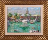 KOROTASH Igor 1957,Tropical Coastal Harbor Scene,Gray's Auctioneers US 2014-08-06