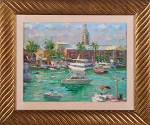 KOROTASH Igor 1957,Tropical Coastal Harbor Scene,Gray's Auctioneers US 2014-03-19
