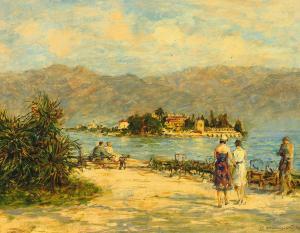 KORTENGRABER HANS 1800-1900,Blick auf die Isola Bella im Lago Maggiore,Zeller DE 2009-09-17