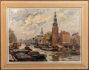 KORTHALS Jan 1916-1973,Amsterdam: Blick auf die Oudeschans mit dem Montel,DAWO Auktionen 2022-03-11