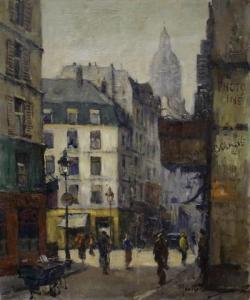 KORTHALS Jan 1916-1973,Drukke straat in Montmartre, Parijs,Venduehuis NL 2022-10-11