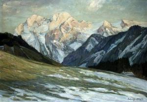 KORTHAUS Carl Adolf 1879-1956,Evening in the Alps,Peter Karbstein DE 2020-11-07