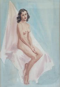 KORTNER Alexander 1905-1999,Original Nude Pin-up Illustration,Burchard US 2021-03-21