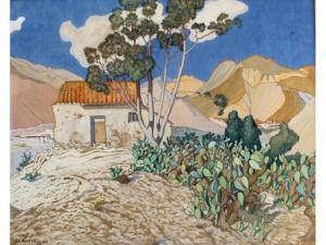 KORTRIGHT Guy 1877-1948,LANDSCAPE WITH CACTUS BY A COTTAGE,Lawrences GB 2017-07-14