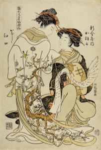 KORYUSAI Isoda 1735-1790,Kaoru and the kamuro Eguchi of Shin-Kanaya,c.1776,Bonhams GB 2017-03-15