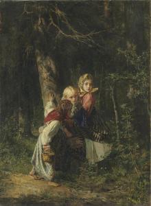 KORZUKHIN Alexei Ivanovich 1835-1894,Peasant girls in the forest,1877,Christie's GB 2011-04-13