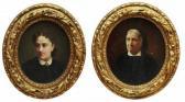 KORZUKHIN Alexei Ivanovich 1835-1894,Portraits of two ladies,1881,Uppsala Auction SE 2015-06-12