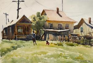 KOSA Emil Jean II 1903-1968,Tall grass and shacks,Bonhams GB 2016-11-21