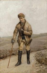 KOSAR Jaroslav,Der Wanderer in reifbedeckter Heidelandschaft den ,1891,Mehlis DE 2019-11-21