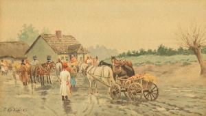 KOSINSKI Joseph 1753-1821,Scene in the village of Cracow,Desa Unicum PL 2024-02-22