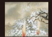 KOSON Ikeda Sanshin 1801-1866,Eveningy cherry blossom in Gion,Mainichi Auction JP 2009-03-07