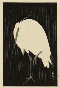 KOSON Ohara 1877-1945,Egret in the rain,Christie's GB 2009-05-13