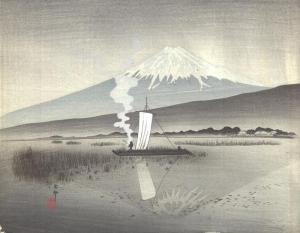 KOSON Ohara 1877-1945,Fishing boat with Mount Fuji in the background,1920,Arcimboldo CZ 2011-11-19