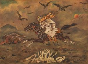 KOSSAK Juliusz 1824-1899,Archer on Horseback in Desert Landscape,Skinner US 2023-11-02
