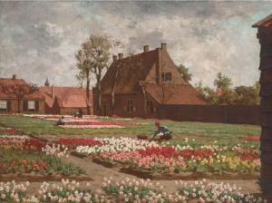 KOSTER Alexandre Ludwig 1859-1937,Tending to the tulips,Christie's GB 2004-09-23