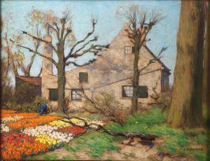 KOSTER Anthonie Louis 1859-1937,Tulips in the garden,Mallams GB 2016-08-10