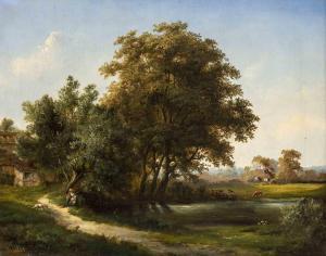 KOSTER Carl Georg 1812-1893,Landschaft mit Angler,Historia Auctionata DE 2018-09-22