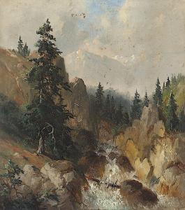 KOSTER Carl Georg 1812-1893,Wildbach in den Alpen,Von Zengen DE 2021-09-10
