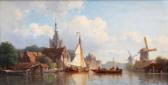 KOSTER Everhardus 1817-1892,A view of a Dutch town on a sunny afternoon,Venduehuis NL 2018-11-21