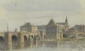 KOSTER Everhardus 1817-1892,Blick über die alte Brücke zum Deutschordenshaus,Arnold DE 2005-06-04